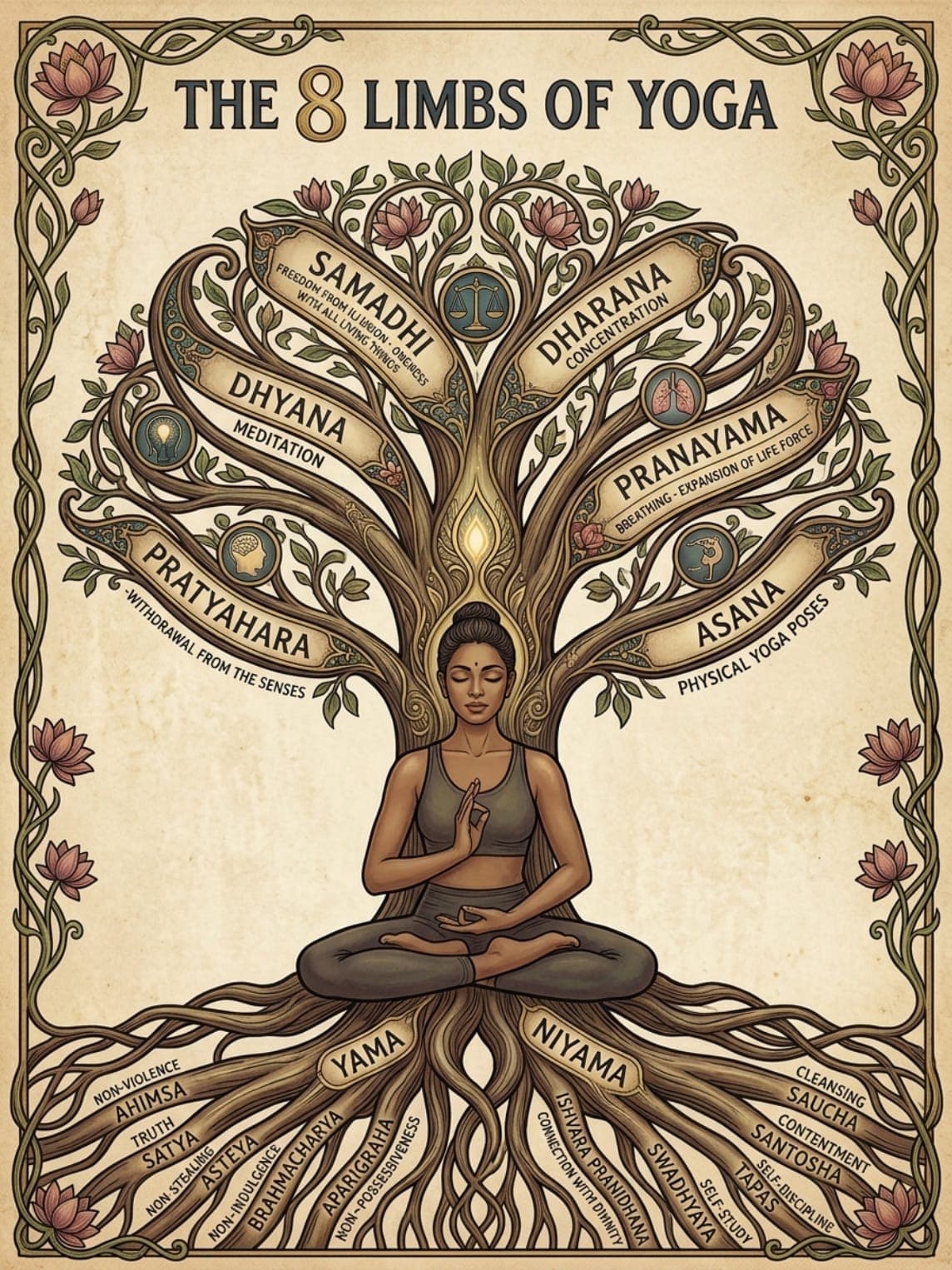8 Limbs of Yoga Illustration